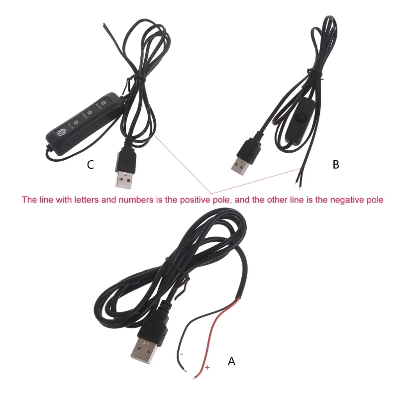 1 бр. USB удължителен кабел 5 В с конектор USB 2.0 A и 2-пинов 2-кабелен конектор кабелна САМ за 5 В Изображение 5