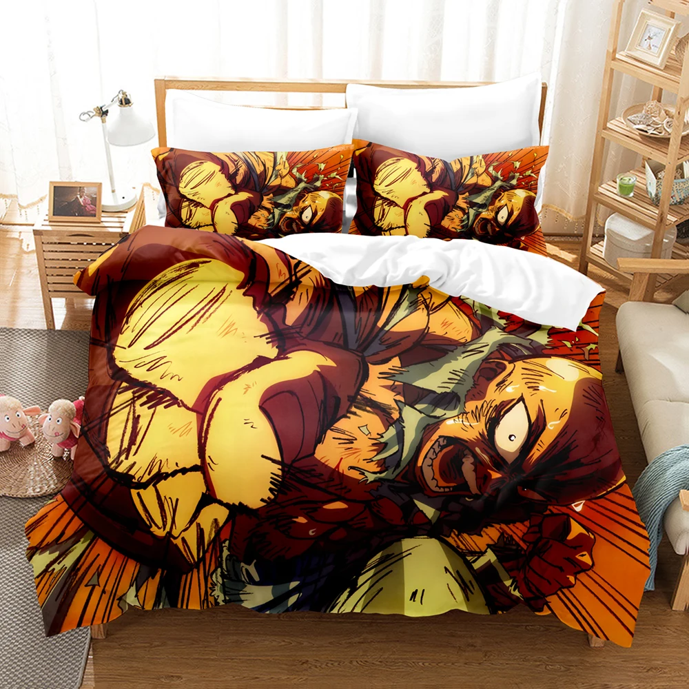 3D Аниме одеяло One Punch Man Комплекти спално бельо Калъфка Комплект спално бельо за деца, Подарък за момичета Комплект спално бельо Двоен full Queen King Size Изображение 5