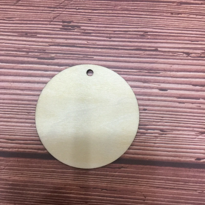 50 бр., кръг от естествена шперплат с високо качество, дървени дискове, дървени орнаменти за лазерно рязане, дървени парчета Изображение 2