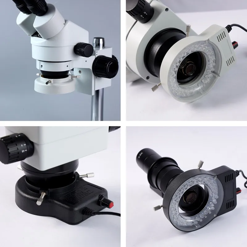 72 Led ринга лампа за микроскоп, лампа с регулируем фокус, лампа за монокулярного, бинокъл, тринокулярного стереомикроскопа Изображение 5