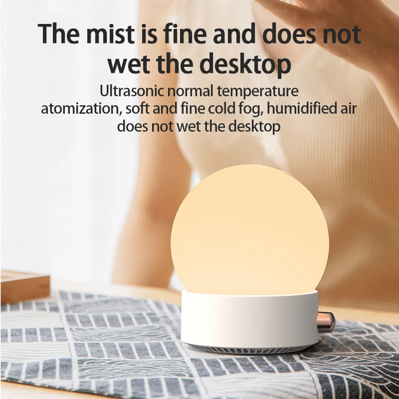 Air Humidifier Moon Atmosphere Night Light Usb Aromatherapy Humificador Diffuser Mute Desktop Office Home Дифузор Ароматни Изображение 2