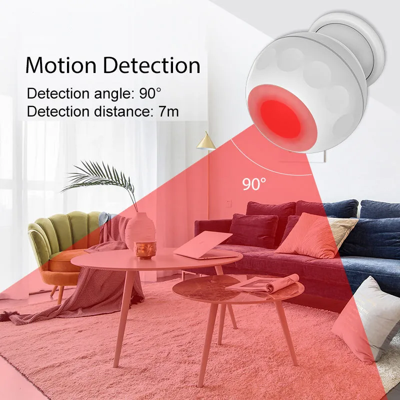 Sasha WiFi, интелигентен сензор PIR, система за сигнализация на домашната автоматизация, аларма движение с магнитен група с Алекса Google Изображение 3