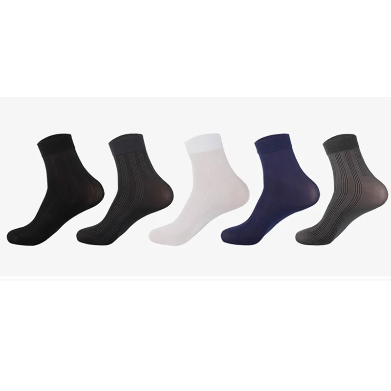VERIDICAL, 10 чифта Мъжки Копринени Чорапи, Устойчиви На спукване на Чорапи Дишащи, Бизнес-Тънки Стръмни Найлонови Мъжки Чорапи Ластични Чорапи Изображение 2