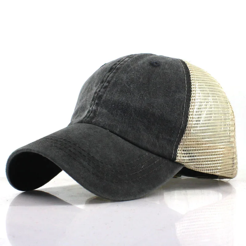 Бейзболни шапки от измити окото унисекс, спортно риболовна дишаща памучен шапка възстановяване на предишното положение за мъже и жени, обикновена улица шапки в стил хип-хоп за татко, слънчеви шапки Изображение 0