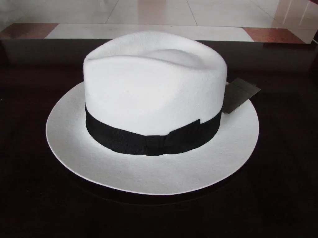 Бяла автентичната шапка, черна контрастная вълнена фетровая шапка, елегантна 100% вълнена реколта ковбойская шапка, вълнена шапка Джексън, бяла B-8139 Изображение 2