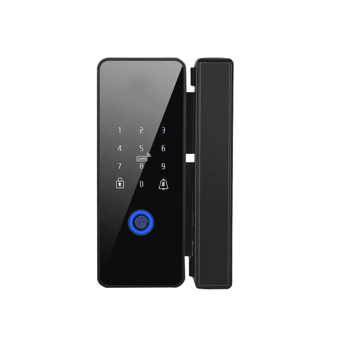Водоустойчив интелигентна система за заключване на вратите на Hristo Wifi, електронно отключване с пръстов отпечатък, за стъклена врата, стил 2 Изображение 3