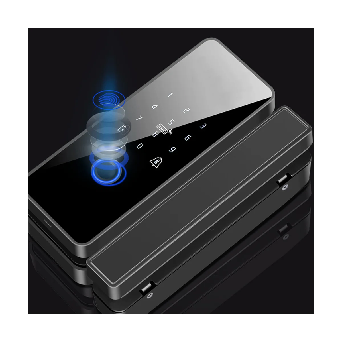 Водоустойчив интелигентна система за заключване на вратите на Hristo Wifi, електронно отключване с пръстов отпечатък, за стъклена врата, стил 2 Изображение 5