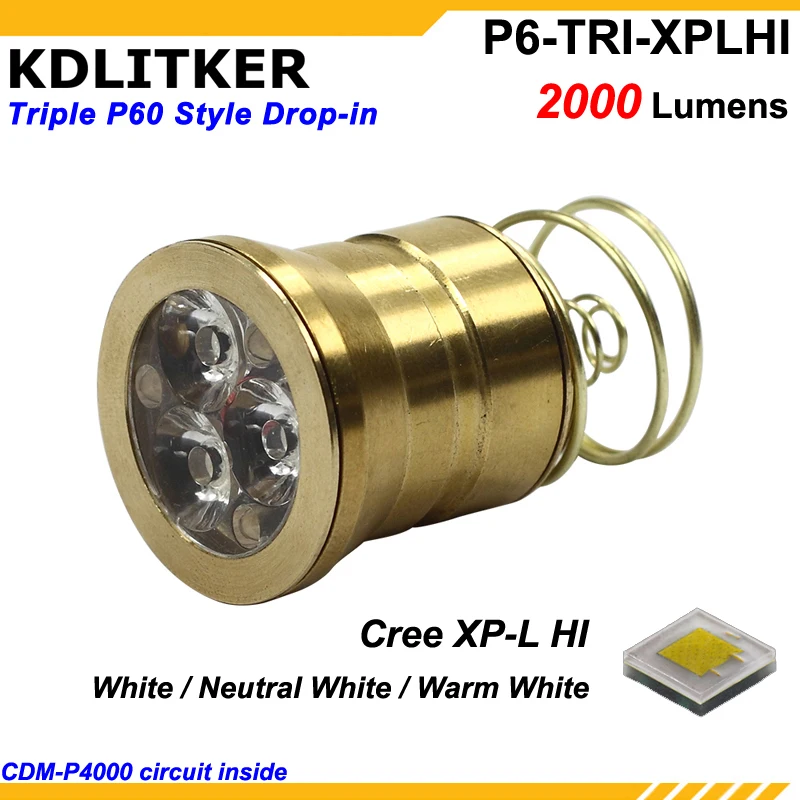 Вставной led модул KDLITKER Triple Cree XP-L HI 2000 Лумена висока мощност (диаметър 26,5 mm) Изображение 0