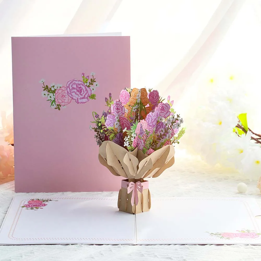Выздоравливай по-скоро поп картички с соболезнованиями за мама, съпруга, годишнина от сватбата, рожден ден, 3D поздравителни картички за Деня на майката за всички поводи Изображение 0