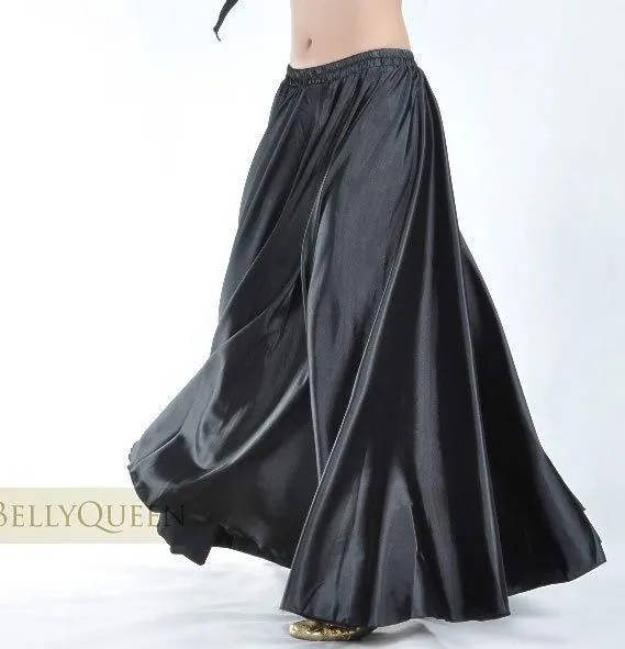 Дамски панталон за танци, облекла за сценичната екипа на испанското фламенко, лейси блестящ сатен однотонная гладка пола Изображение 2