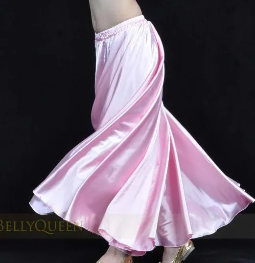 Дамски панталон за танци, облекла за сценичната екипа на испанското фламенко, лейси блестящ сатен однотонная гладка пола Изображение 3