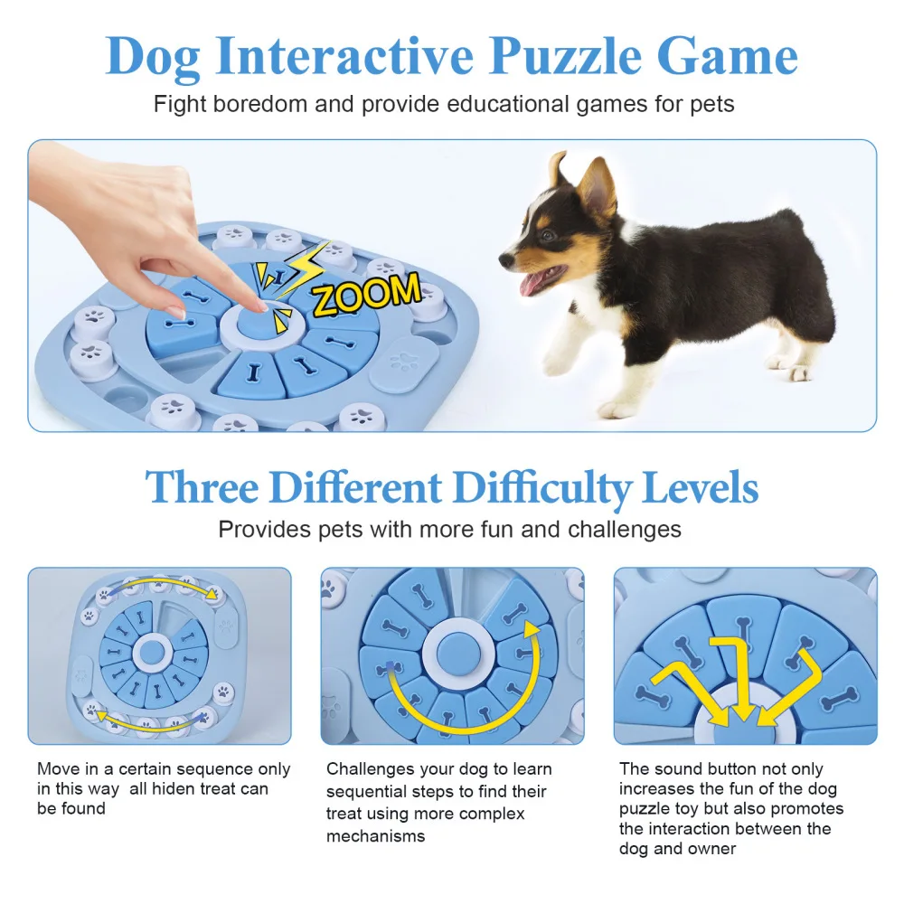 Дейност
Забавни Играчки-Пъзели за Кучета, Онлайн Лакомство за Кученца с Бавна Сервиране, Играчки за Тренировка на интелекта, Обогатяване на Интелекта Изображение 5