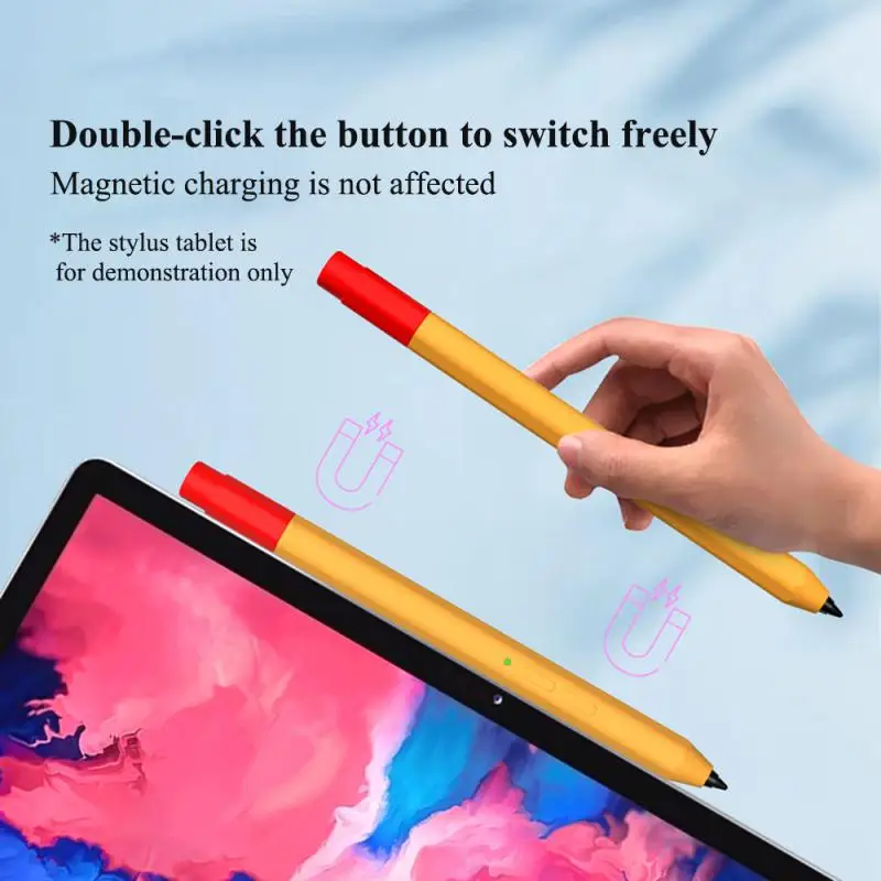 Джоб за стилус, удобен за носене, сензорна писалка, розова кобур за стилус, удобен детайли за tablet PC, силикон контрастен двоен комплект дръжки Изображение 2