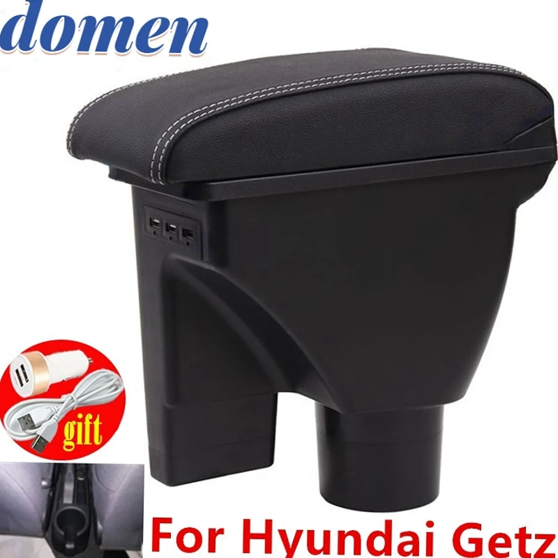 За Hyundai Getz подлакътник скоростна двуслойни каишка 3usb авто универсален централен подлакътник кутия за съхранение Изображение 0