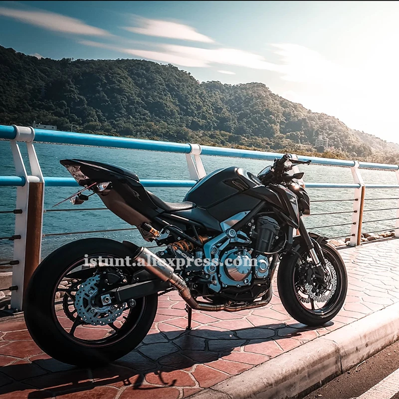 За мотоциклет Kawasaki Z900 2017 2018 2019 2020 цялостна система с модифициран за отвеждане на отработени газове от титанова сплав Размерът на средната свързваща тръба Изображение 1