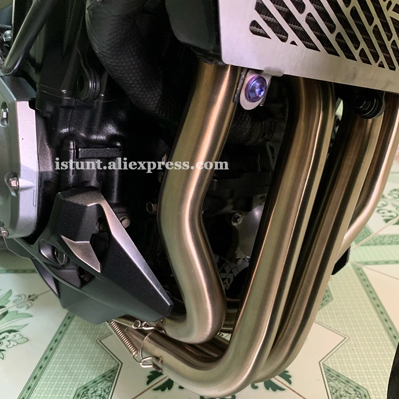 За мотоциклет Kawasaki Z900 2017 2018 2019 2020 цялостна система с модифициран за отвеждане на отработени газове от титанова сплав Размерът на средната свързваща тръба Изображение 2