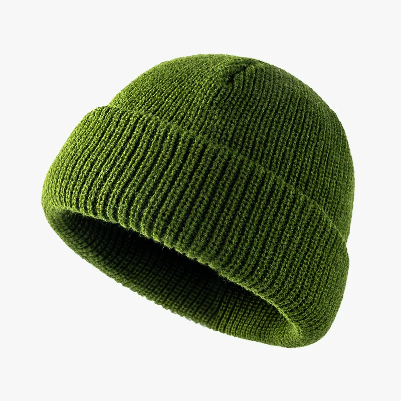Зимата е мека, топла памучен кашмир вязаная шапчица Дамски мъжки благородна однотонная шапчица кабелна тел Изображение 2