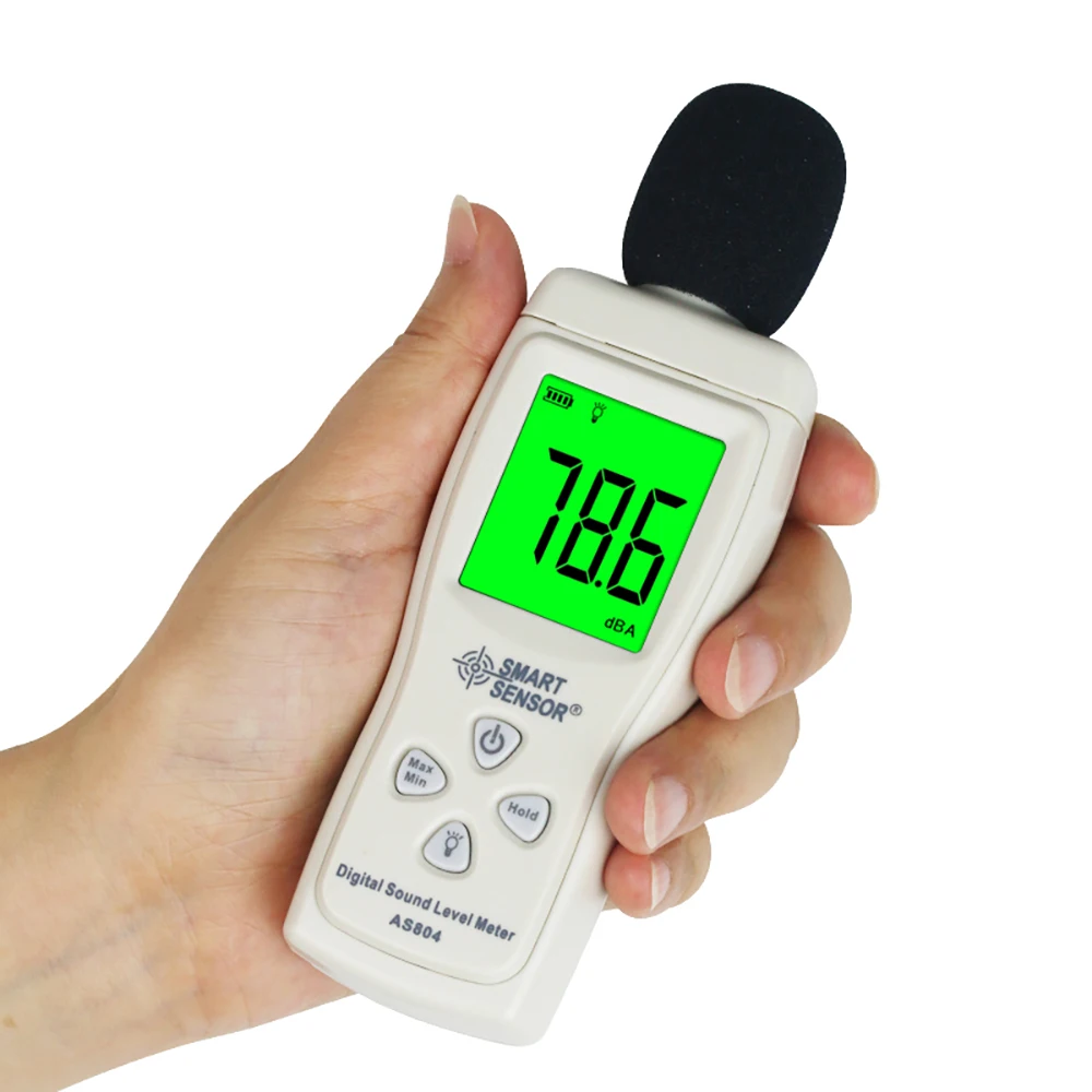 Интелигентен сензор AS804 Цифров измерител на нивото на звука, децибела 30d-130 db, диагностичен инструмент, тестер за мониторинг, детектор на шума, анализатор, инструмент Изображение 0