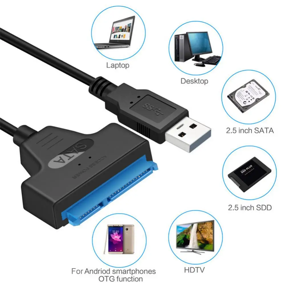 Кабел-Адаптер Type-C/USB 2.0 SATA Конвертор на Данни Свързване на Кабела Проводник На 2.5 