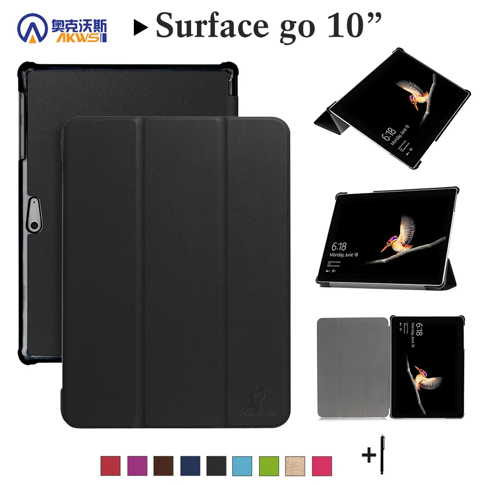 Калъф за Microsoft Surface Go 10, Калъф-стойка за таблет Surface Go 10, Защитен калъф-за Награда, Сгъваем Калъф от изкуствена кожа Изображение 0