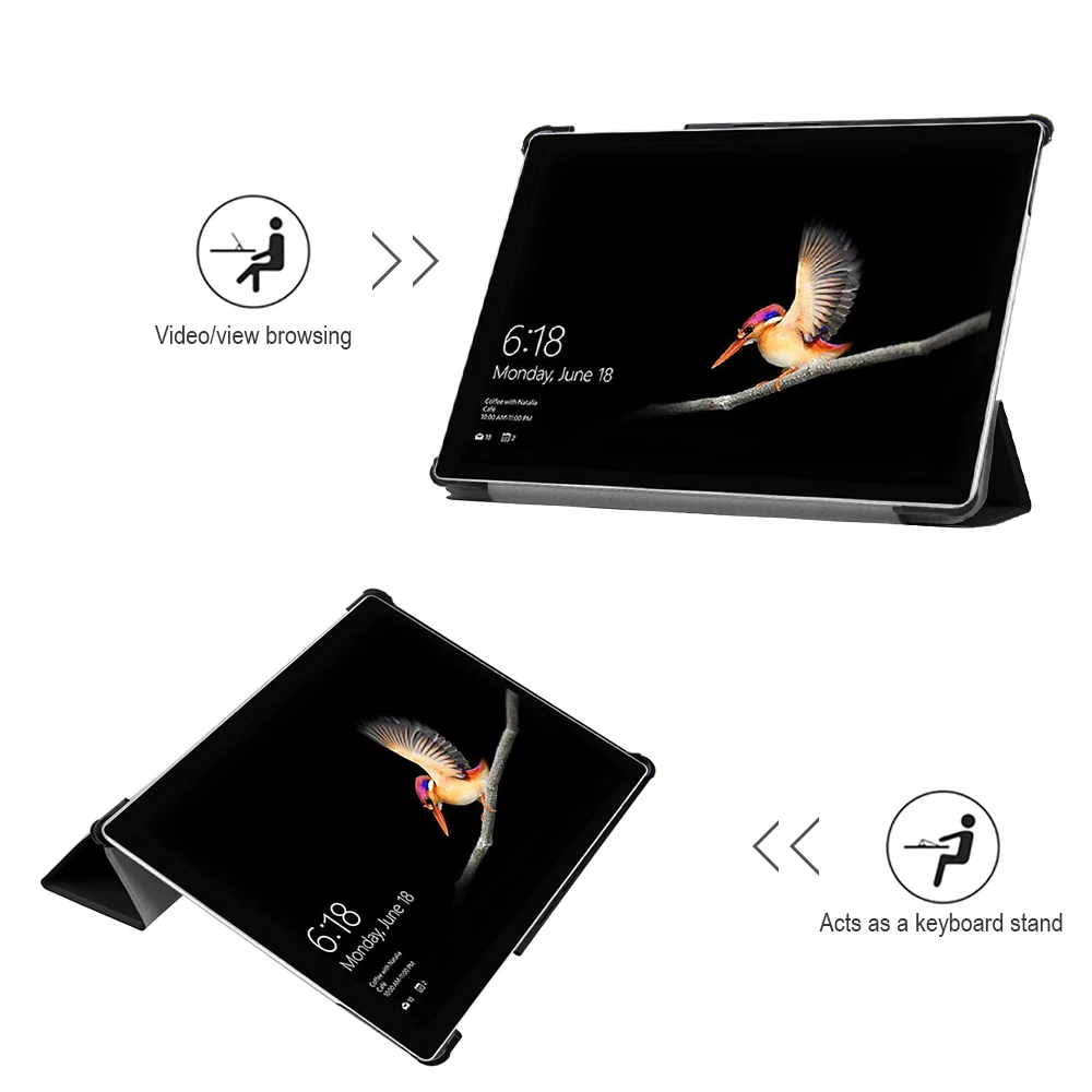 Калъф за Microsoft Surface Go 10, Калъф-стойка за таблет Surface Go 10, Защитен калъф-за Награда, Сгъваем Калъф от изкуствена кожа Изображение 3