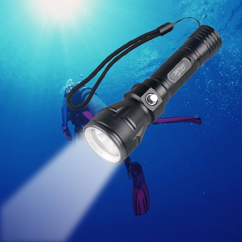 Мощен led фенерче за гмуркане 5 W T6/L2 IP68 водоустойчив подводен фенер, 3-защитен фенер за гмуркане Изображение 0