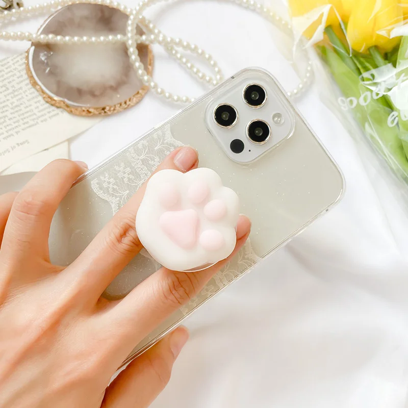 Мультяшная сладко момиче, еластична скоба-държач за iPhone 13 Samsung, сгъваема каишка, поставка за пръстите Изображение 3