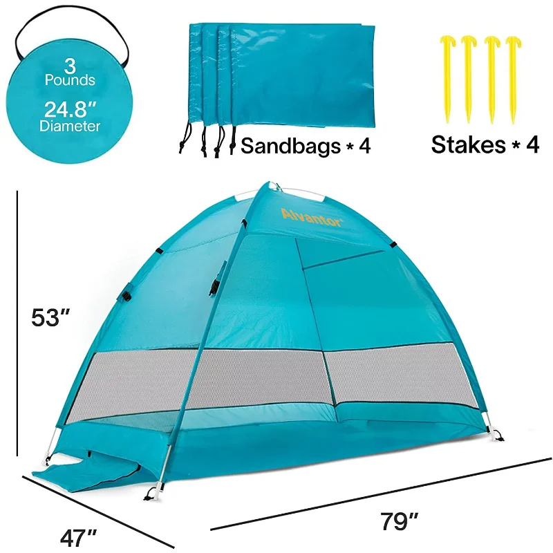 Плажна Палатка Плажен Чадър Sun Shelter V50 + Canpoy от Alvantor, Coolhut Plus палатка за партита Изображение 4