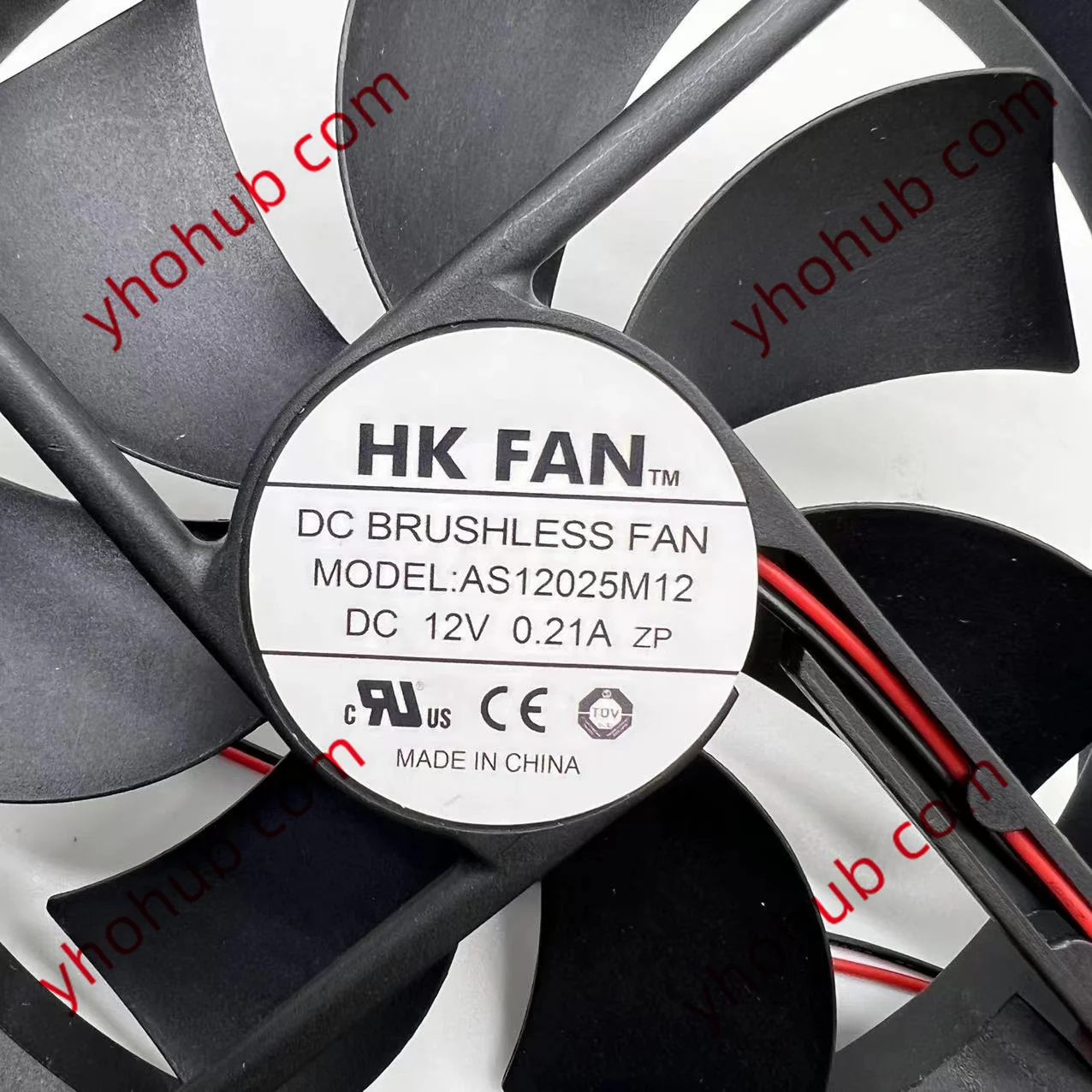 Фен HK AS12025M12 DC 12V 0.21 A 120x120x25 мм, 2-жичен на сървъра на вентилатора за охлаждане на Изображение 2